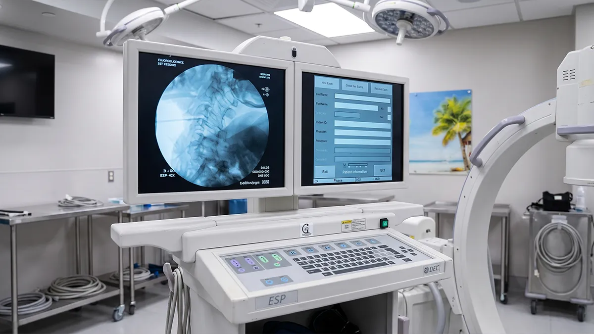 GE OEC 9900 Elite flat-panel monitor display