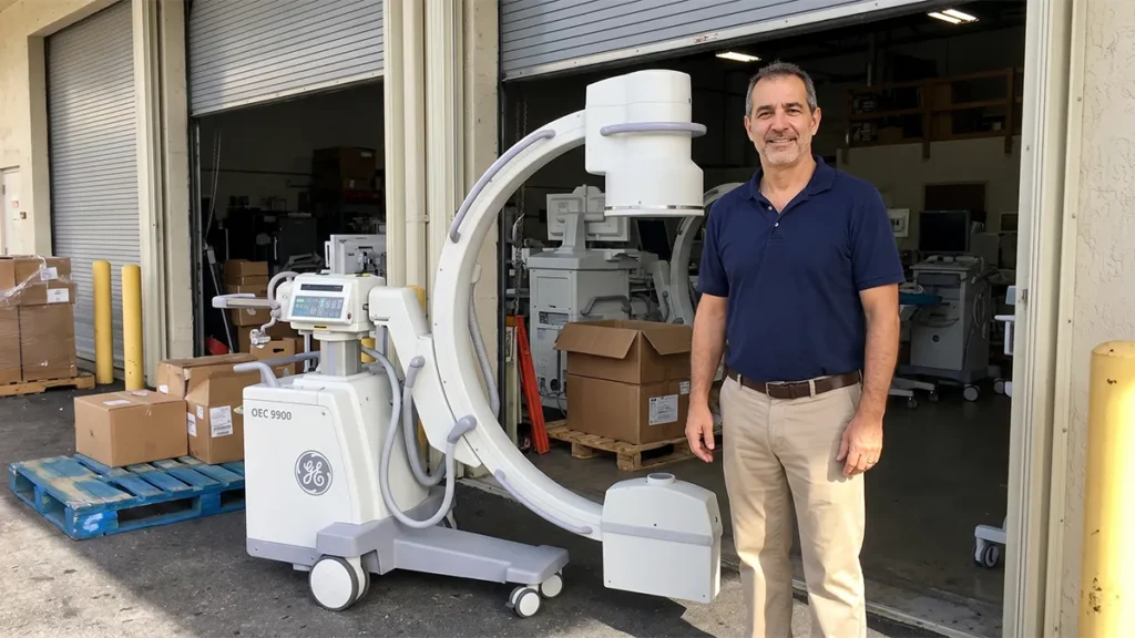 Travis with a GE OEC C-arm unit at the Coast to Coast Radiology facility