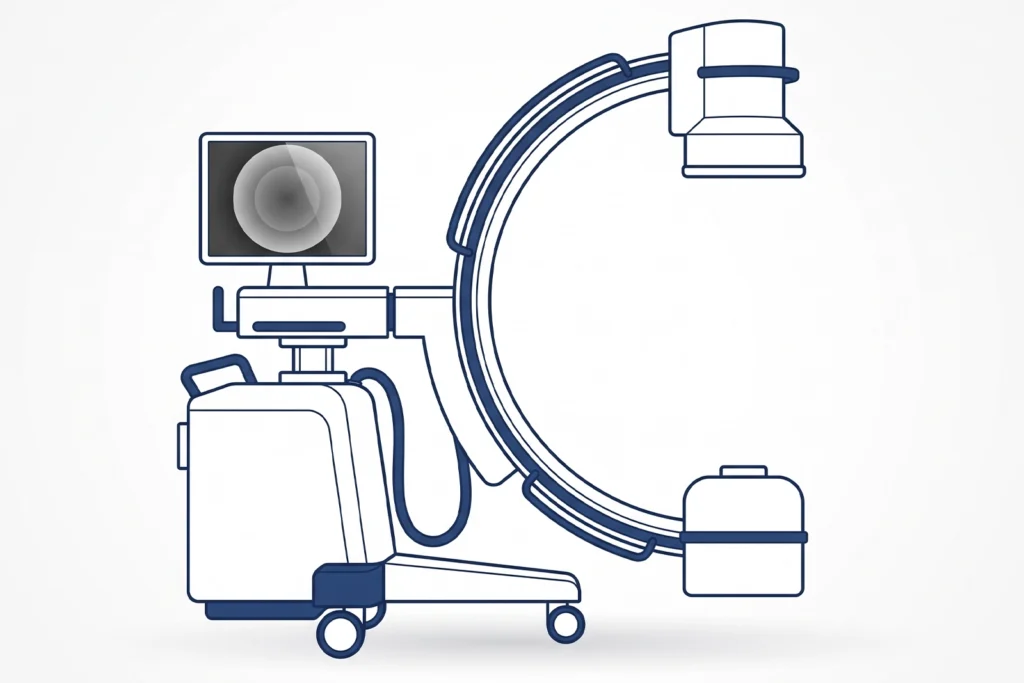 How a C-arm creates fluoroscopy images