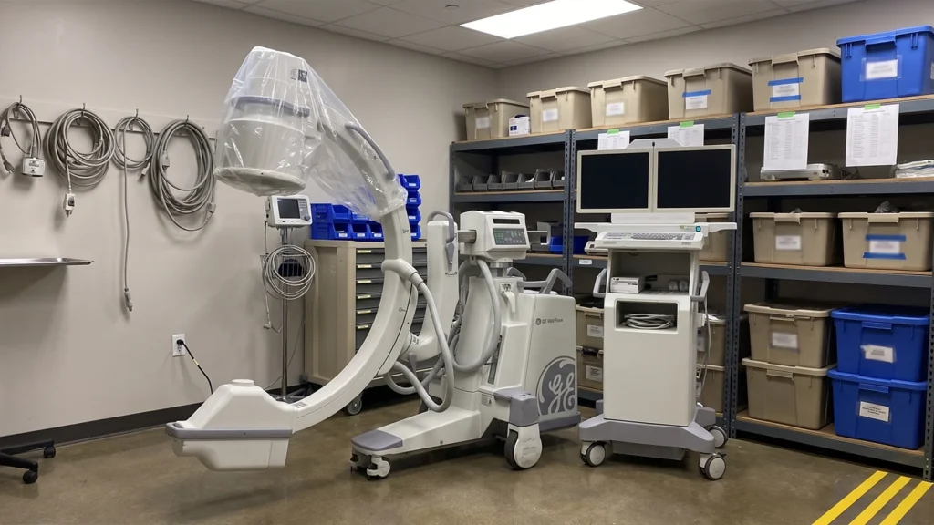 Mobile C-arm equipment prepared for backup and contingency coverage